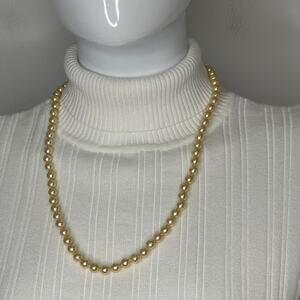 Talbots pearl necklace 24" faux signed jewelry vintage vintage look long classic
